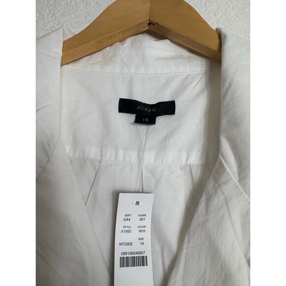 NWT J. Crew Patch-Pocket Cotton White Poplin Shirtdress Size 14 Lightweight - Picture 5 of 14
